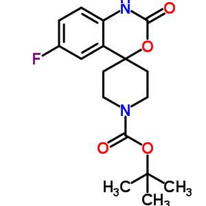 6-氟-1,2-二氫-2-氧代螺[4H-3,1-苯并噁嗪-4,4-哌啶]-1-羧酸 1,1-二甲基乙酯結(jié)構(gòu)式_345938-08-1結(jié)構(gòu)式