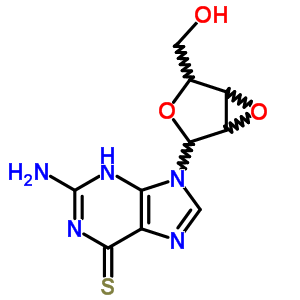 2-Amino-9-[4-(hydroxymethyl)-3,6-dioxabicyclo[3.1.0]hex-2-yl]-3h-purine-6-thione Structure,34793-35-6Structure