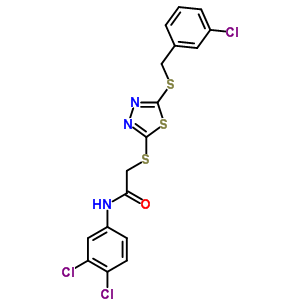 2-[5-(3-Chlorobenzylthio)-1,3,4-thiadiazol-2-ylthio]-n-(3,4-dichlorophenyl)acetamide Structure,353254-79-2Structure