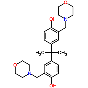 Phenol,4,4-(1-methylethylidene)bis[2-(4-morpholinylmethyl)- Structure,3541-25-1Structure