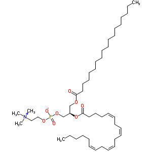 2-Arachidonoyl-1-stearoyl-sn-glycero-3-phosphocholine solution Structure,35418-59-8Structure