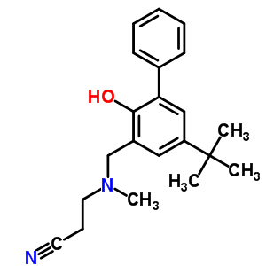 3-[(2-Hydroxy-3-phenyl-5-tert-butyl-phenyl)methyl-methyl-amino]propanenitrile Structure,35687-07-1Structure