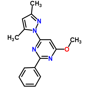 Pyrimidine,4-(3,5-dimethyl-1h-pyrazol-1-yl)-6-methoxy-2-phenyl- Structure,357960-86-2Structure