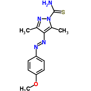 4-(4-Methoxyphenyl)diazenyl-3,5-dimethyl-pyrazole-1-carbothioamide Structure,35872-22-1Structure