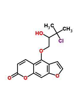 4-(3-Chloro-2-hydroxy-3-methylbutoxy)-7h-furo[3,2-g][1]benzopyran-7-one Structure,36150-06-8Structure