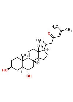 (6R)-6-[(3S,5S,6S,8S,10S,13R,14S,17R)-3,6-二羥基-10,13-二甲基-2,3,4,5,6,7,8,12,14,15,16,17-十二氫-1H-環(huán)戊二烯并[a]菲-17-基]-2-甲基庚-2-烯-4-酮結(jié)構(gòu)式_36564-29-1結(jié)構(gòu)式