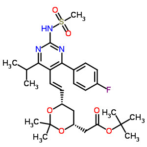 Tert-butyl-7-[4-(4-fluorophenyl)-6-isopropyl-2-mesylaminopyrimidin-5-yl]-(3r,5s)-isopropylidine-(e)-6-heptenoate Structure,371775-73-4Structure