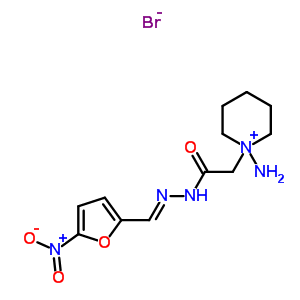 2-(1-氨基-3,4,5,6-四氫-2H-吡啶-1-基)-N-[(5-硝基-2-呋喃基)亞甲基氨基]乙酰胺溴化物結(jié)構(gòu)式_37386-05-3結(jié)構(gòu)式