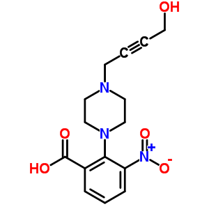 2-[4-(4-Hydroxybut-2-ynyl)piperazin-1-yl]-3-nitrobenzoic acid Structure,374063-97-5Structure