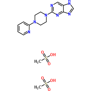 Methanesulfonic acid,2-(4-pyridin-2-ylpiperazin-1-yl)-7h-purine Structure,37425-19-7Structure