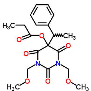 [1,3-Bis(methoxymethyl)-2,4,6-trioxo-5-(1-phenylethyl)-1,3-diazinan-5-yl] propanoate Structure,37431-41-7Structure