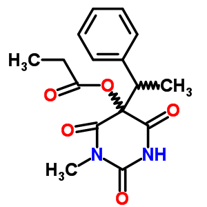 1-Methyl-5-(1-phenylethyl)-5-propionyloxy-2,4,6(1h,3h,5h)-pyrimidinetrione Structure,37431-42-8Structure