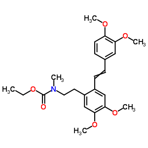 Carbamic acid,[2-[2-[2-(3,4-dimethoxyphenyl)ethenyl]-4,5-dimethoxyphenyl]ethyl]methyl-, ethylester (9ci) Structure,37569-03-2Structure