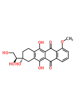 (9R)-9-[(1S)-1,2-二羥基乙基]-6,9,11-三羥基-4-甲氧基-8,10-二氫-7H-并四苯-5,12-二酮結(jié)構(gòu)式_37818-13-6結(jié)構(gòu)式