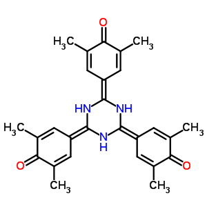 4-[4,6-雙(3,5-二甲基-4-氧代-1-環(huán)六-2,5-二enyl)-1,3,5-噻嗪an-2-基]-2,6-二甲基-2,5-環(huán)己二烯-1-酮結(jié)構(gòu)式_38013-14-8結(jié)構(gòu)式