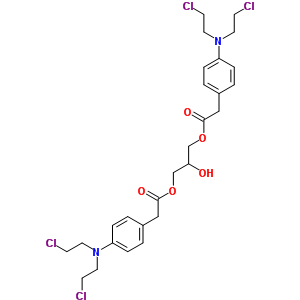 [3-[2-[4-[二(2-氯乙基)氨基]苯基]乙?；鵠氧基-2-羥基丙基]2-[4-[二(2-氯乙基)氨基]苯基]乙酸酯結(jié)構(gòu)式_38358-06-4結(jié)構(gòu)式