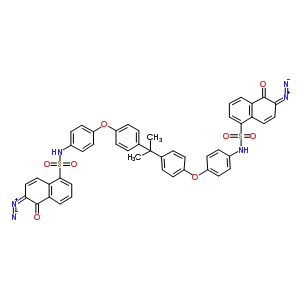 N,n’-[(1-methylethylidene)bis(4,1-phenyleneoxy-4,1-phenylene)]bis[6-diazo-5,6-dihydro-5-oxo-1-naphthalenesulfonamide] Structure,38412-12-3Structure