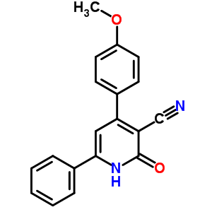 3-Pyridinecarbonitrile,1,2-dihydro-4-(4-methoxyphenyl)-2-oxo-6-phenyl- Structure,38468-90-5Structure