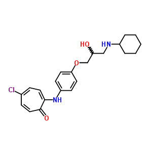 5-Chloro-2-[[4-[3-(cyclohexylamino)-2-hydroxypropoxy]phenyl ]amino]-2,4,6-cycloheptatrien-1-one Structure,38767-97-4Structure