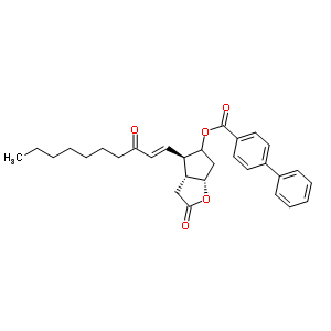 (3Ar,4r,5r,6as)-六氫-5-羥基-4-(3-氧代-1-decenyl)-2H-環(huán)戊并[b]呋喃-2-酮 5-(4-苯基苯甲酸)結(jié)構(gòu)式_39865-76-4結(jié)構(gòu)式