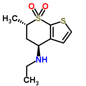 (4s,6s)-5,6-二氫-6-甲基-4H-噻吩并[2,3-b]硫代吡喃-4-胺7,7-二氧化物結(jié)構(gòu)式_403848-01-1結(jié)構(gòu)式