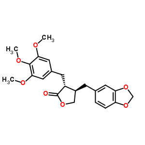 (-)-反式-3-(3,4-亞甲基二氧基芐基)-2-(3,4,5-三甲氧基芐基)丁內酯結構式_40456-50-6結構式