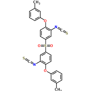 2-異硫代氰?；?4-[3-異硫代氰?；?4-(3-甲基苯氧基)苯基]磺酰基-1-(3-甲基苯氧基)苯結(jié)構(gòu)式_40939-82-0結(jié)構(gòu)式