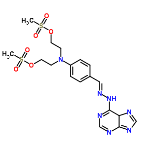 Benzaldehyde, p-[bis (2-hydroxyethyl)amino]purin-6-ylhydrazone, dimethylsulfonate, hydrochloride Structure,4171-09-9Structure