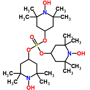 4-[Bis[(1-hydroxy-2,2,6,6-tetramethyl-4-piperidyl)oxy]phosphoryloxy]-1-hydroxy-2,2,6,6-tetramethyl-piperidine Structure,42017-05-0Structure