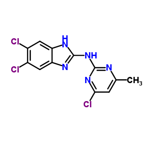 5,6-Dichloro-n-(4-chloro-6-methyl-pyrimidin-2-yl)-1h-benzoimidazol-2-amine Structure,42388-69-2Structure