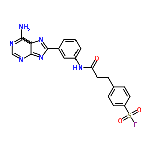 4-[2-[[3-(6-Amino-5h-purin-8-yl)phenyl]carbamoyl]ethyl]benzenesulfonyl fluoride Structure,42447-69-8Structure