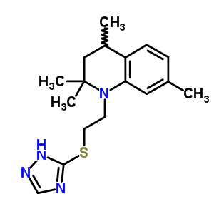 1,2,3,4-四氫-2,2,4,7-四甲基-1-[2-(1H-1,2,4-噻唑-5-基硫代)乙基]-喹啉結(jié)構(gòu)式_42986-92-5結(jié)構(gòu)式