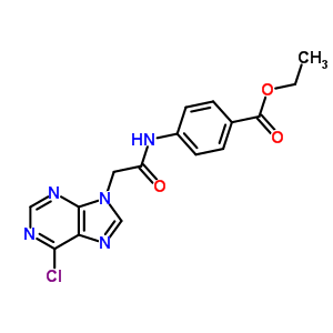 Benzoic acid,4-[[2-(6-chloro-9h-purin-9-yl)acetyl]amino]-, ethyl ester Structure,4323-05-1Structure