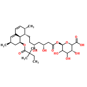 1-O-[(3R,5R)-7-{(1S,2S,6R,8S,8aR)-8-[(2,2-二甲基丁?；?氧基]-2,6-二甲基-1,2,6,7,8,8a-六氫-1-萘基}-3,5-二羥基庚酰]-beta-L-甘油-吡喃己糖酸結(jié)構(gòu)式_463962-56-3結(jié)構(gòu)式