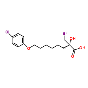 (S)-2-溴甲基-2-羥基-8-(4-氯苯氧基)辛酸結構式_467235-27-4結構式