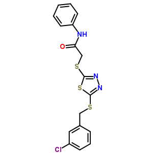 2-[5-(3-Chlorobenzylthio)-1,3,4-thiadiazol-2-ylthio]-n-phenylacetamide Structure,494763-23-4Structure