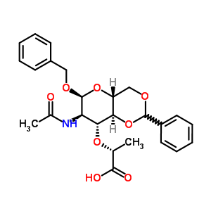 2-[[7-(乙酰基氨基)-6-(芐氧基)-2-苯基全氫吡喃[3,2-d][1,3]二噁英-8-基]氧基]丙酸結(jié)構(gòu)式_499104-69-7結(jié)構(gòu)式