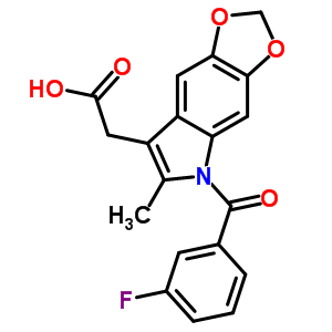 5-(3-氟苯甲?；?-6-甲基-5H-1,3-二氧代[4,5-f]吲哚-7-乙酸結構式_50331-98-1結構式