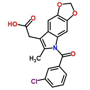 5-(3-Chlorobenzoyl)-6-methyl-5h-1,3-dioxolo[4,5-f]indole-7-acetic acid Structure,50332-00-8Structure