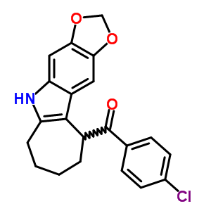 5,6,7,8,9,10-六氫-5-(p-氯苯甲?；?環(huán)庚并[b]-1,3-二氧代[4,5-f]吲哚結(jié)構(gòu)式_50332-31-5結(jié)構(gòu)式