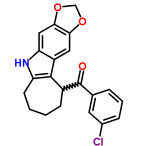 5,6,7,8,9,10-Hexahydro-5-(m-chlorobenzoyl)cyclohepta[b]-1,3-dioxolo[4,5-f]indole Structure,50332-32-6Structure