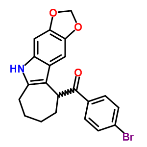 5,6,7,8,9,10-六氫-5-(p-溴苯甲酰基)環(huán)庚并[b]-1,3-二氧代[4,5-f]吲哚結(jié)構(gòu)式_50332-33-7結(jié)構(gòu)式