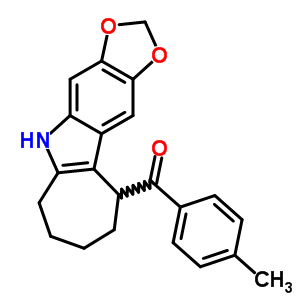 5,6,7,8,9,10-六氫-5-(4-甲基苯甲?；?環(huán)庚并[b]-1,3-二氧代[4,5-f]吲哚結(jié)構(gòu)式_50332-36-0結(jié)構(gòu)式