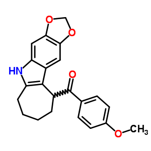 5,6,7,8,9,10-Hexahydro-5-(p-anisoyl)cyclohepta[b]-1,3-dioxolo[4,5-f]indole Structure,50332-37-1Structure