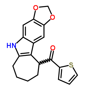 5,6,7,8,9,10-六氫-5-[(2-噻吩)羰基]環(huán)庚并[b]-1,3-二氧代[4,5-f]吲哚結(jié)構(gòu)式_50332-38-2結(jié)構(gòu)式