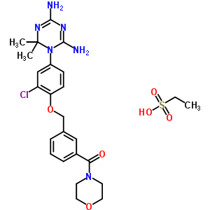 [3-[[2-Chloro-4-(4,6-diamino-2,2-dimethyl-1,3,5-triazin-1-yl)phenoxy]methyl]phenyl]-morpholin-4-yl-methanone Structure,50508-18-4Structure