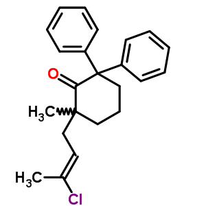 2-(3-Chloro-2-butenyl)-2-methyl-6,6-diphenylcyclohexanone Structure,50592-54-6Structure