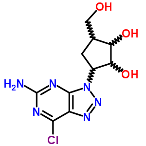 (1r,2s,3r,5r)-rel-3-(5-氨基-7-氯-3H-1,2,3-噻唑并[4,5-d]嘧啶-3-基)-5-(羥基甲基)-1,2-環(huán)戊二醇結(jié)構(gòu)式_50619-41-5結(jié)構(gòu)式