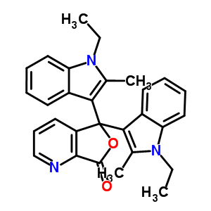 3,3-Bis(1-ethyl-2-methyl-1h-indol-3-yl)-7-azaphthalide Structure,50668-46-7Structure