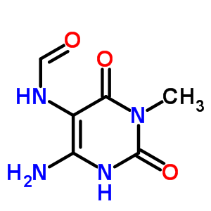 N-(4-氨基-1,2,3,6-四氫-1-甲基-2,6-二氧代-5-嘧啶)-甲酰胺結(jié)構(gòu)式_50996-15-1結(jié)構(gòu)式